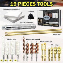 Universal Gun Cleaning Kit 19 Piece Cleaning Supplies for 22 357 38 45 9mm