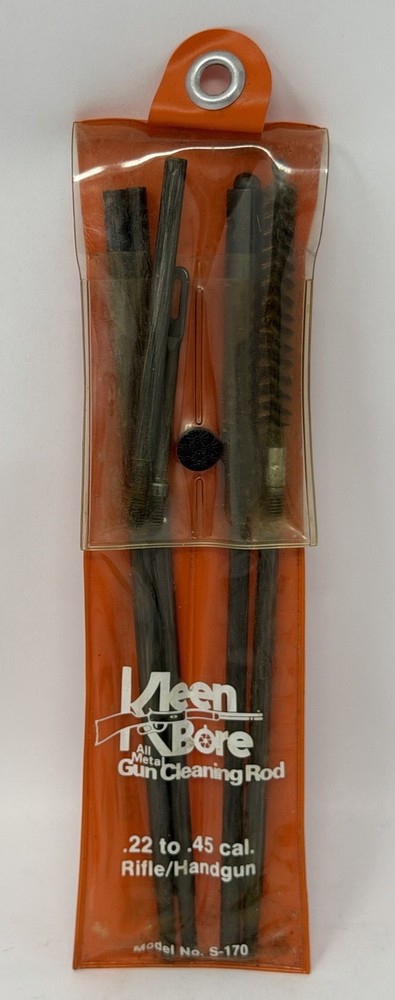 Vtg Kleen Bore Coated Rifle Cleaning Rod 22-45 Caliber with T-Handle S-170