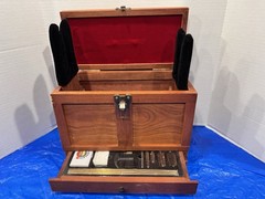DAC Gunmaster Universal Gun Cleaning Kit Wood Case Brass Rods Multi Caliber