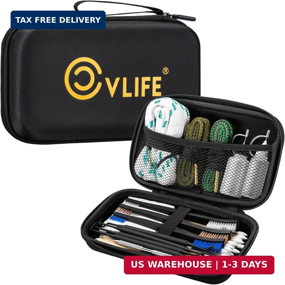 CVLIFE Gun Cleaning Kit for 9mm/.22/.223/5.56mm/12GA/.38/.357 – Gun Cleaner, Cle