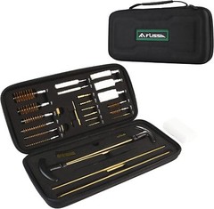 Flissa Gun Cleaning Kit with Solid Brass Rods, Brushes Mops, Jags, Portable Case