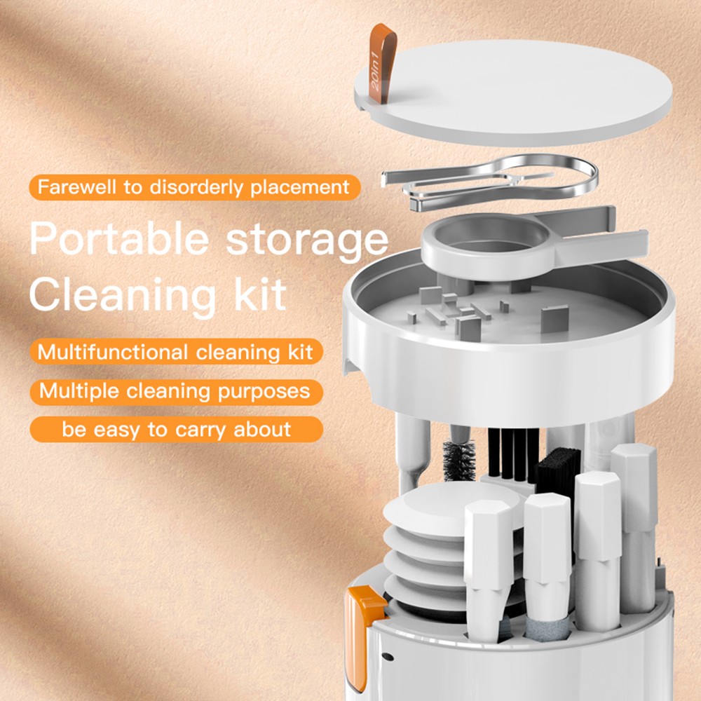 20-in-1 Multifunctional Electronics Cleaning Kit With Storage Box For