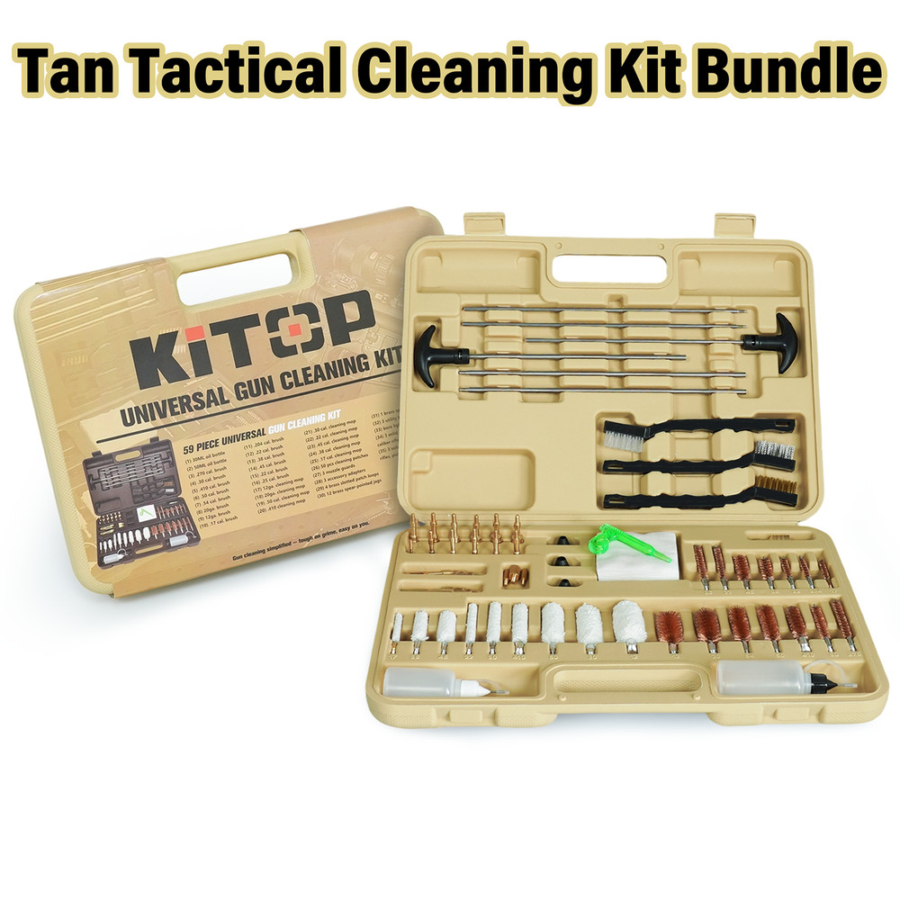 108 Pcs Universal Gun Cleaning Kit for Pistol, Shotgun, Rifle w/ Bore Light&Case