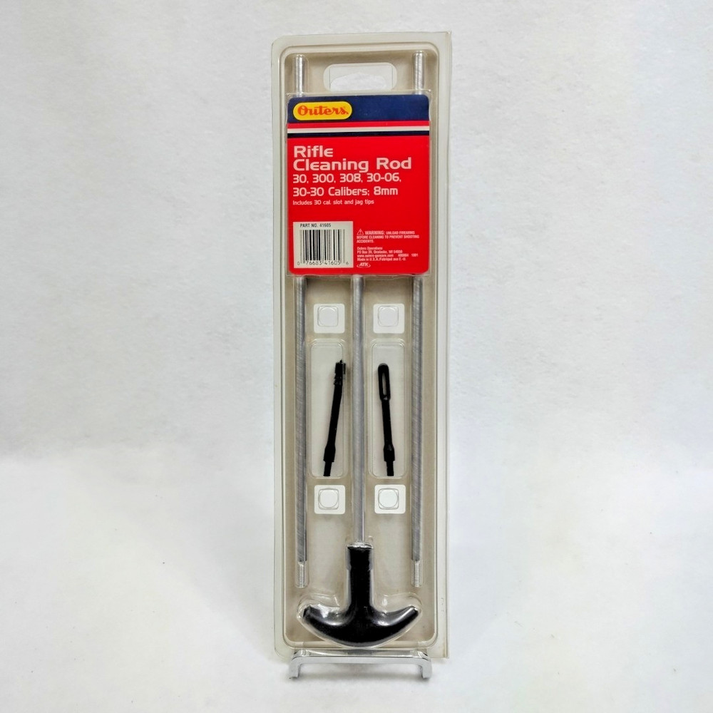 Outers 41605 3pc Rifle Cleaning Rod Kit .30 Cal Jag Tips NIP