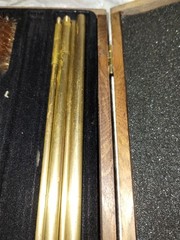 Universal Gun Cleaning Kit in Wooden Case – Mostly Complete, Used Condition