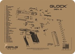 For Glock GEN 6 Armorers Bench Cleaning Mat Cerus Gear FDE