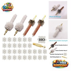 Efficient .308 Chamber Cleaning Set – Bronze Brushes, Cotton Mops & Wool Pads