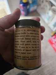 Sears Roebuck J.C. Huggins Gun Cleaning Patches Tin Mostly Full Rifle Barrel