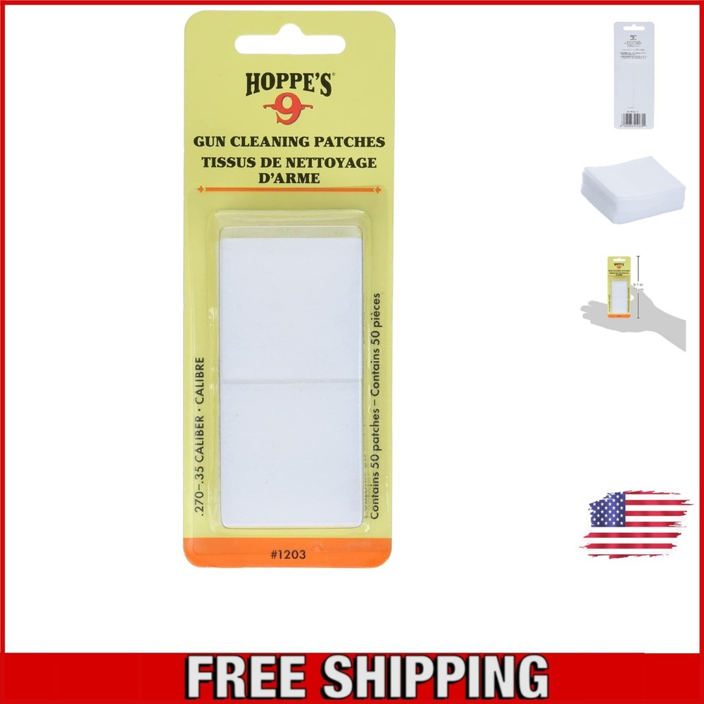 No. 9 Ultra-Absorbent Cleaning Patches for .270-.35 Caliber Firearms – 50 Pack