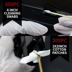 Complete Gun Maintenance Kit: 300 Patches & 300 Swabs – Perfect for All Calibers