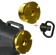 Mossberg 500 Shotgun Grip With Gold End Cap/Sling Swivel and Wrench for the Cap