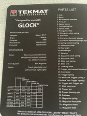 TEKMAT GUN CLEANING MAT GLOCK GMBH PISTOL PARTS SCHEMATIC DIAGRAM 11″x17″ NEW