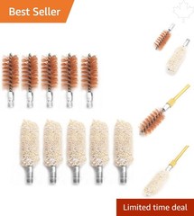 Durable 10-Pack Bore Brushes with Phosphor Bronze & Cotton Mops for Firearms