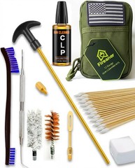 Shotgun Cleaning Kit for 12 Gauge – Molle Pouch with Bronze Brushes, Brass Ad…