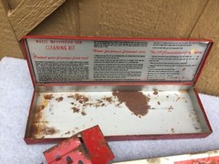 Montgomery Wards Western Field Gun Cleaning Kit Box & Sears JC Higgins Parts Vtg