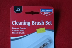 Birchwood Bronze Cleaning Brush Set Cotton Mop Nylon Brush Fits .22 3 Pack USA