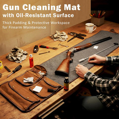 Gun Cleaning Mat – Heavy Duty Waxed Canvas Rifle & Pistol Cleaning Mat, Weather-
