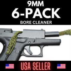 6-Pack 9mm Gun Bore Cleaning Rope Kit Lifetime Warranty Cobra Barrel Snakes