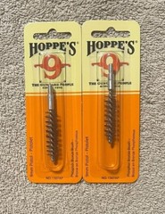 2X Hoppe’s Pistol Phosphor Bronze Bore Brush 9mm 1307AP E-7 New In Package