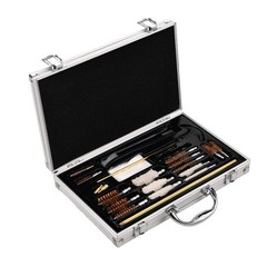25Pc Gun Cleaning Kit GK08 Brass Bore Brush Set Aluminum Case