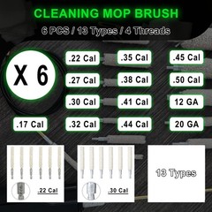 XXLIYA 22 Caliber Cleaning Kit 6PCS Cotton Mop Brush Pistol .22cal, .22cal