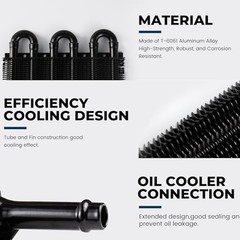 5/16″ Transmission Oil Cooler, Aluminium 6 Pass Tube and Fin Cooler Kit 6 Row
