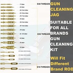 Solid Brass Gun Cleaning Jag Set for Rifles – Slotted Tip & Storage Case, Mainte