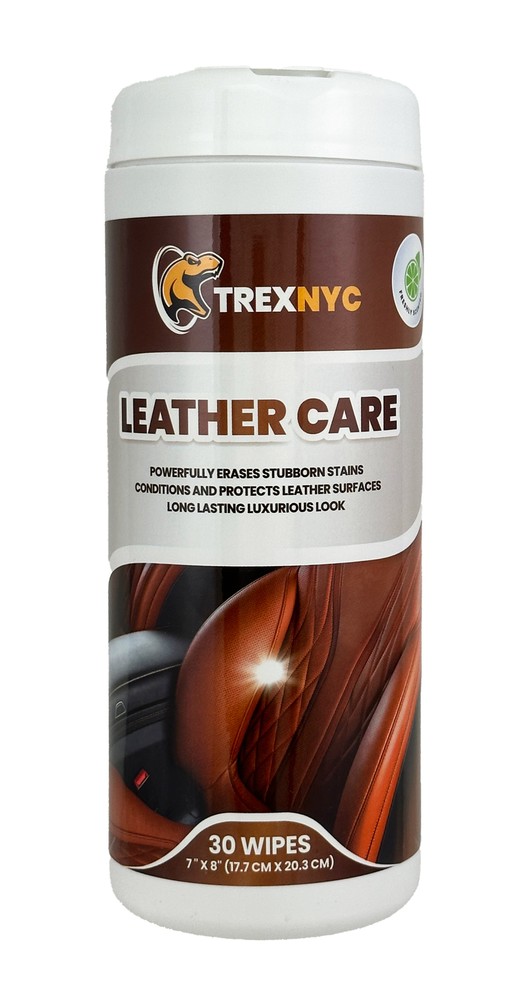 TrexNYC Leather Wipes – Interior Car Wipes, All-In-One Car Interior Cleaner