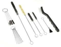 Spray Gun Rifle Pistol Cleaning Brush Set Black White Nylon Tube Nozzles 17PC