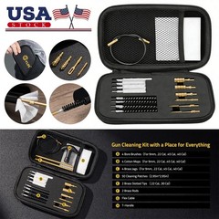 Compact Universal Gun Cleaning Kit Brass For 9mm .22 .357 .45, .40 .38 .223 5.56