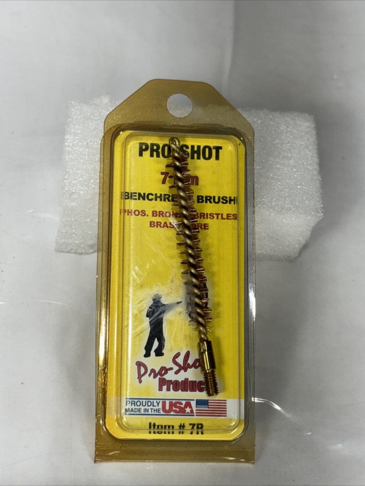 Pro-Shot Benchrest Brush Phos. Bronze Bristles Brass Core 7mm 9mm 270 Cal. New
