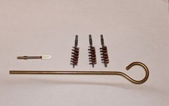Dewey Brass Pistol Cleaning Rod with 3 brass brushes 38 380 9mm 357 Ships Free