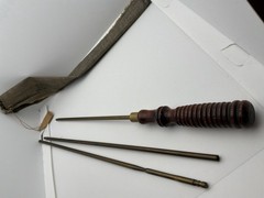 Vintage Gunslick .22 Cal Rifle Cleaning Rod Set Brass Wood Handle Bag USA NJ