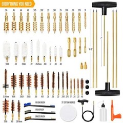 Universal Gun Cleaning Kit W/ Brass Brushes Jags Rods Cotton Mops Durable Case