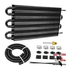 6 Pass Ultra-Cool Tube and Fin Transmission Cooler Universal 5/16″ 6-pass Black