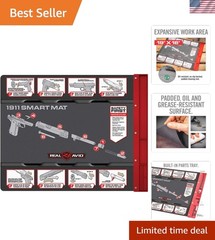 Oil-Resistant 19×16 Smart Gun Cleaning Mat with Magnetic Parts Tray & Guides