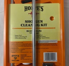 Hoppes 9 12 ga Shotgun Cleaning Kit Gun Cleaner, Lube Brush Jag Bore Patches