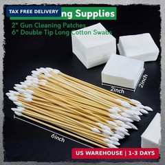 Gun Cleaning Supplies – Cleaning Patches and Cotton Swabs, 6″ Long Cotton Swab &