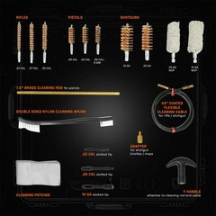 GRITR Universal Multi-Caliber Pistol, Rifle & Shotgun Cleaning Kit w/ Case