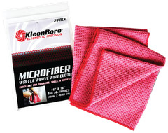 Kleen Bore Microfiber Waffle Weave Cloth 16″ x 16″ Cotton Flannel 2-Pack – MCR