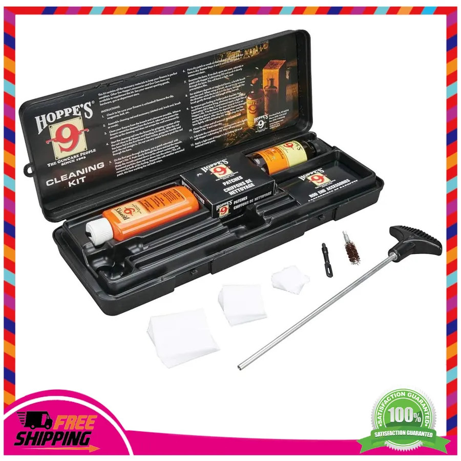 Hoppe’s No. 9 Cleaning Kit for .38 .357 Caliber and 9mm Pistol with Aluminum Rod
