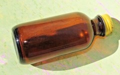 Vintage OUTERS Gun Cleaning Solvent Brown Glass Bottle with Cap