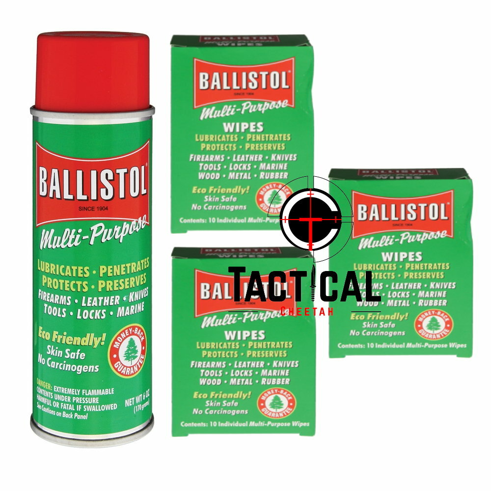 Ballistol Multi-Purpose Wipes ( 30 wipes) 1 Can of 6 oz Spray Gun Cleaning &
