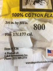 Professional’s Choice Gun Cleaning Patches (800 Pack) Cotton flannel 3/4 x 3/4