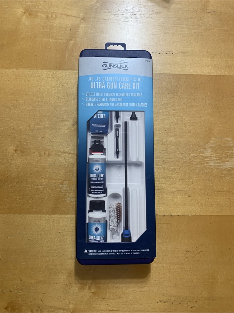 Gunslick Pro .40-.45-10mm PISTOL KIT ULTRA LUBE 2OZ ULTRA-KLENZ PATCHES BRUSHES