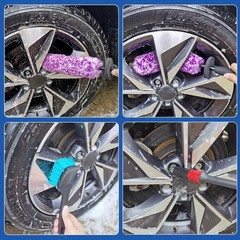4 Pack Wheel Tire Cleaning Brush Kit Cars Motorcycles RVs Trucks Rim Hub Ultr…