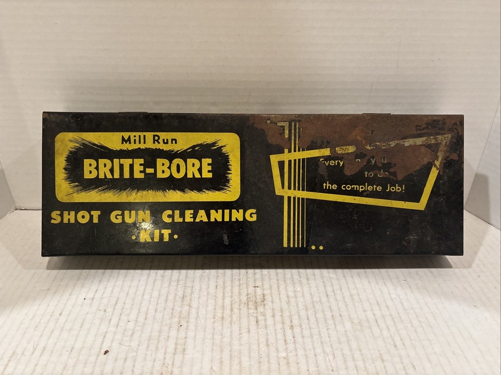 Vintage Mill Run Brite-Bore Shotgun Cleaning Kit Box And Supplies