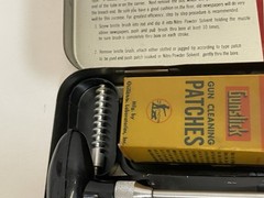 Vtg Outers Gunslick Rifle Cleaning Kit No. 477 .22 Cal In Red Metal Case