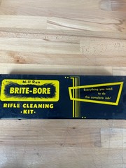 Vintage Brite-Bore Rifle Gun Cleaning Kit w/ Hoppe’s No. 9, Tins, Solvent, Rods