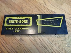 Vintage Mill Run Brite Bore Rifle Cleaning Kit As Shown Metal Box 1959s/60s